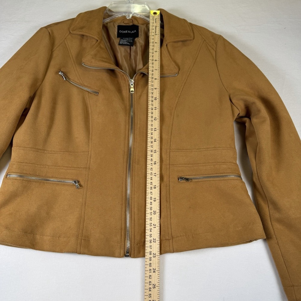 Ookie & Lala Faux Suede Moto Jacket Size L - Picture 5 of 10